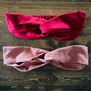Suede Knotted Elastic Headbands | 2 Piece Set